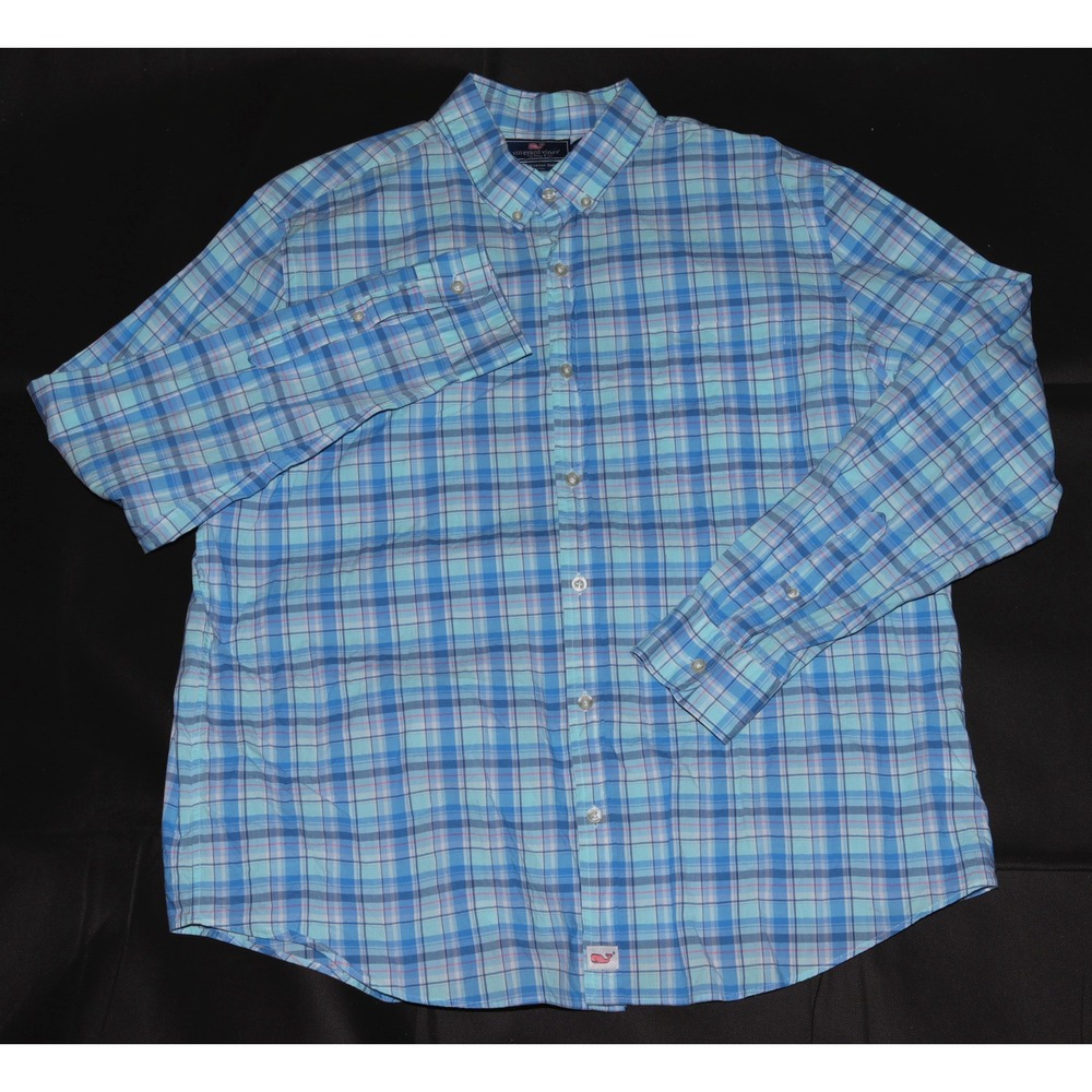Vineyard Vines Slim Fit Murray Whale Men's Long Sleeve Button Shirt Size‎ XL